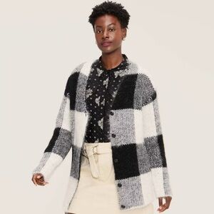 Woolrich for Target Black and White Wool cardigan  Sweater sz S